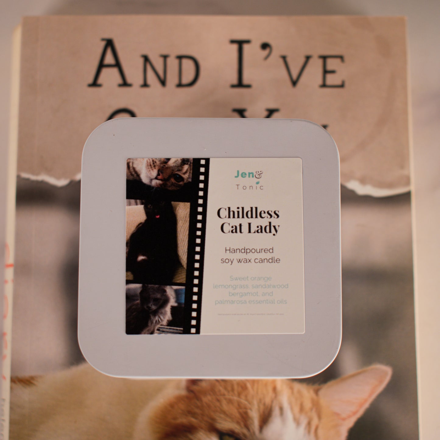 Childless Cat Lady soy wax wood wick candle