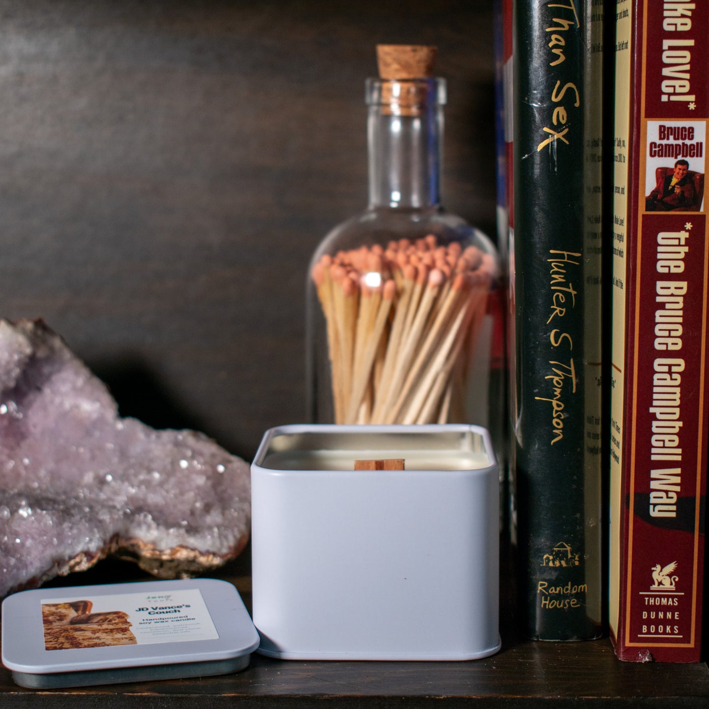 JD Vance's Couch soy wax wood wick candle
