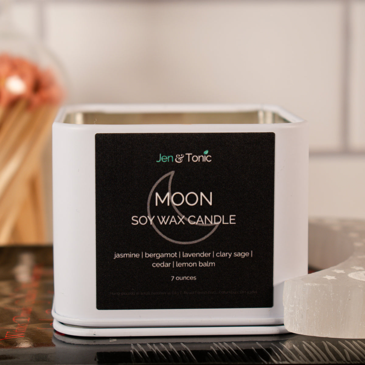 Moon scented candle